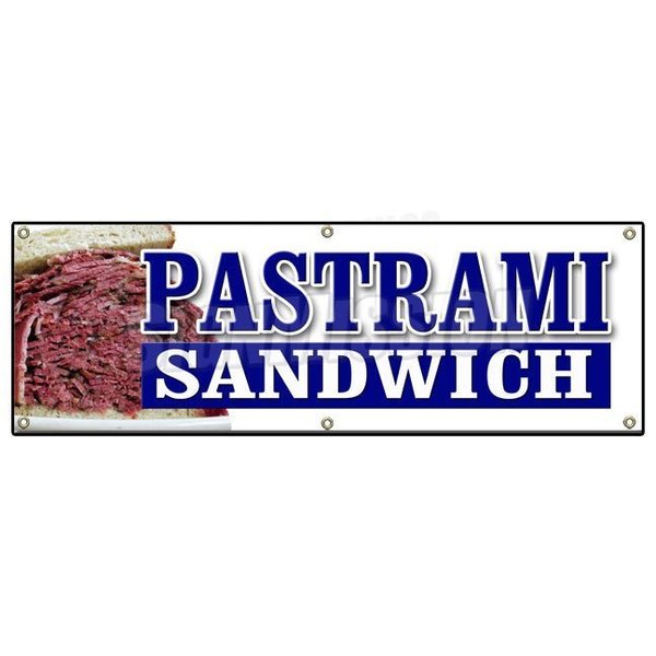 Signmission PASTRAMI SANDWICH BANNER SIGN Yiddish food restaurant butcher shop B-72 Pastrami Sandwich